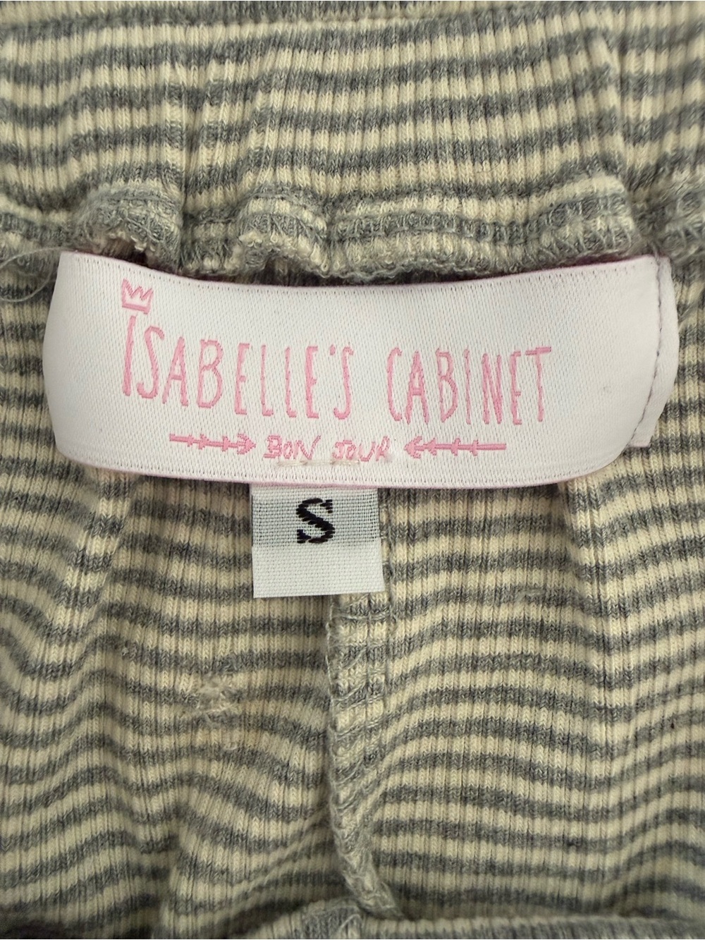 Isabelle’s Cabinet Gray Striped Shorts - Picture 3 of 4